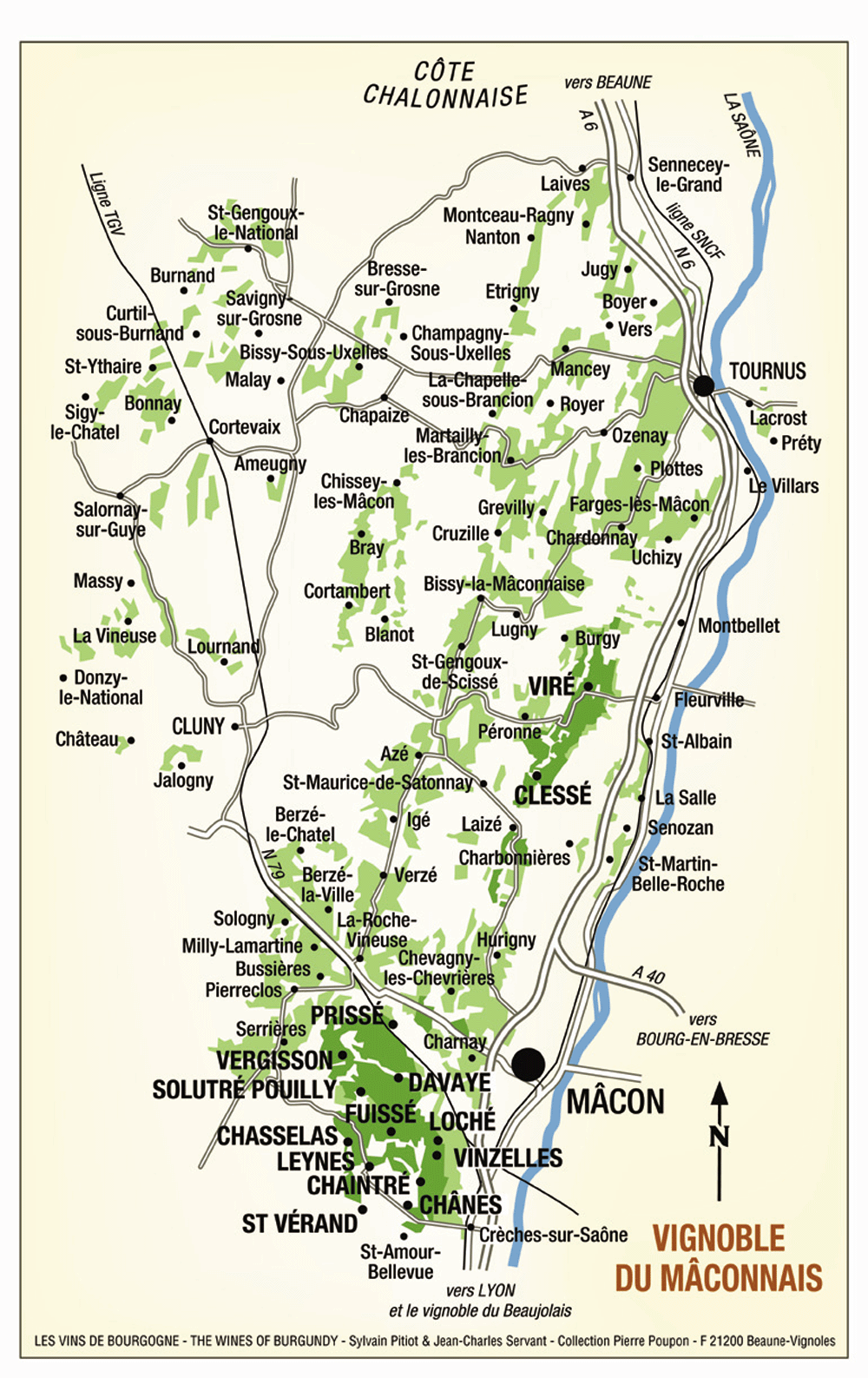 Map of Vineyards in Mâcon Burgundy